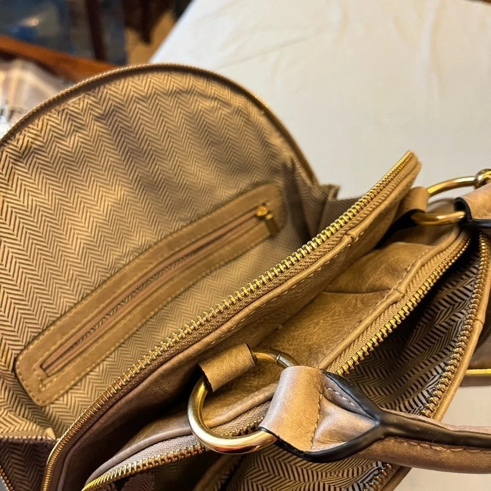 Steve Madden Taupe Backpack with Gold Accents BRAND NEW